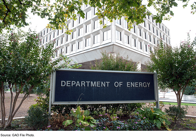 Photo of the outside of the Department of Energy building in Washington, D.C.