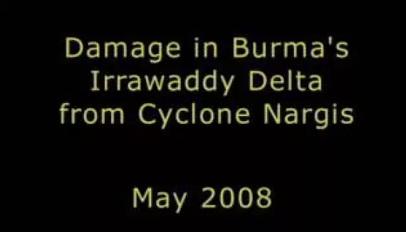 Damage in Burma&#039;s Irrawaddy Delta from Cyclone Nargis, May 2008