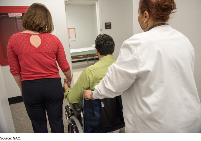 Person being pushed in a wheelchair