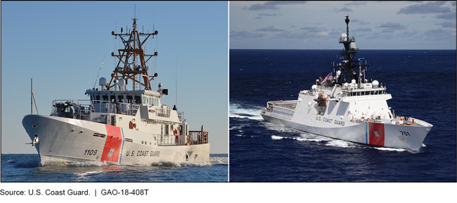 Photographs of two Coast Guard ships.