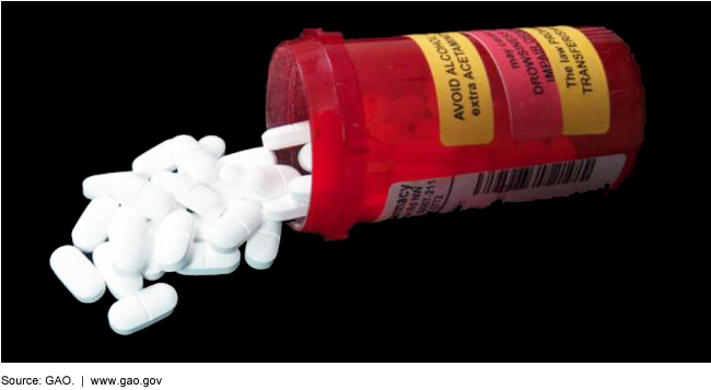 Photo of pills spilling out of a prescription drug bottle