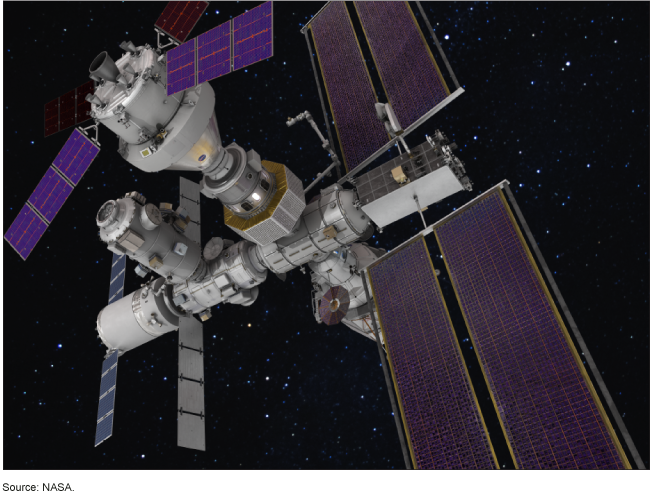 Artist rendering of a space station.