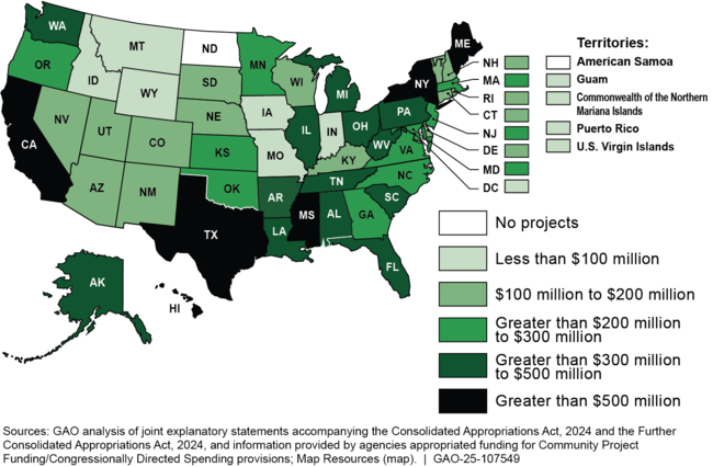 Fiscal Year 2024 Community Project Funding/Congressionally Directed Spending by Location