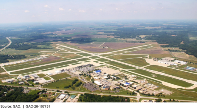 Aerial view of an airport