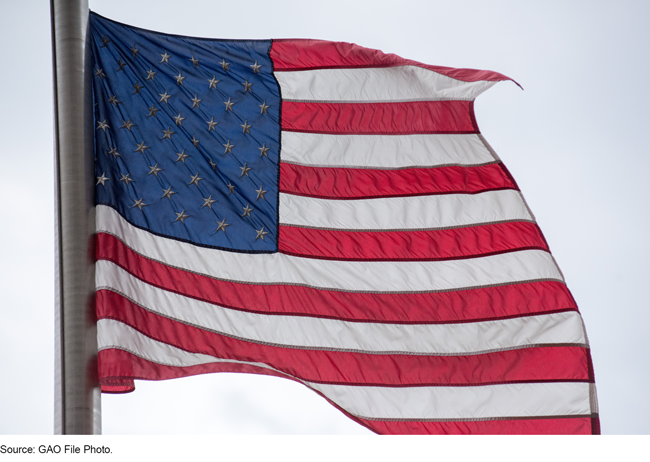 An image of the American flag. 