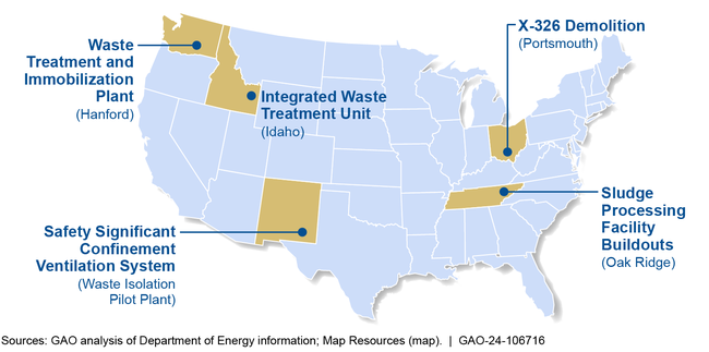 Names and Locations of Selected Office of Environmental Management Capital Asset Projects