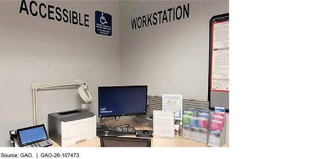 Computer Workstation with Accessibility Features at a Job Center