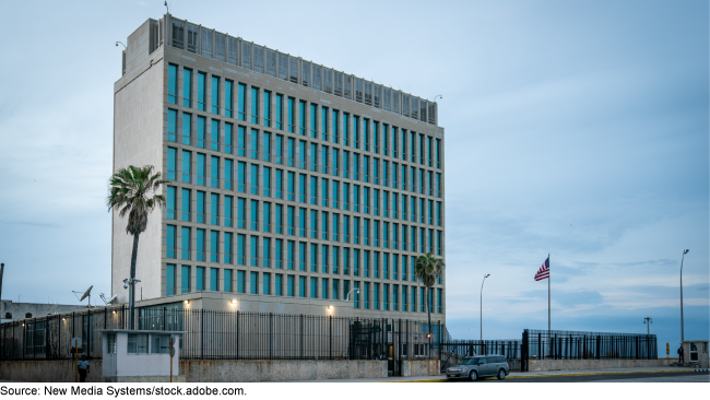 U.S. Embassy building in Havana, Cuba.