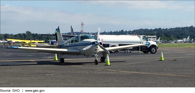 Small airplane on a runway