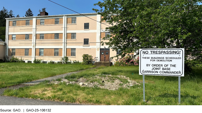 Building Scheduled for Demolition at Joint Base Lewis-McChord, Washington