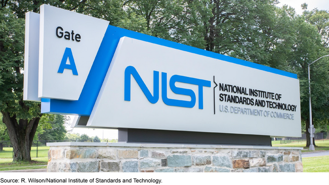 A sign that says: National Institute of Standards and Technology, U.S. Department of Commerce A sign that says: National Institute of Standards and Technology, U.S. Department of Commerce