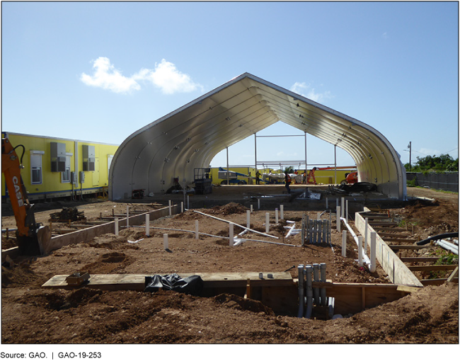 Shell of a structure under construction.