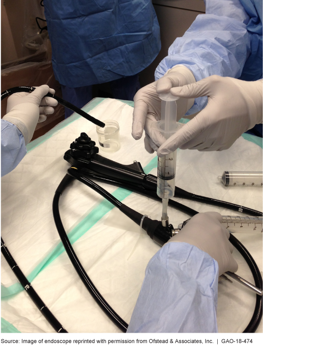 This is a photo of clinicians using an endoscope.
