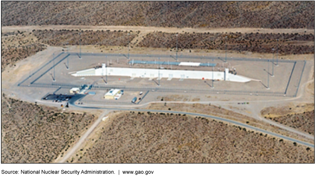 An aerial photo of a facility at the Nevada National Security Site.