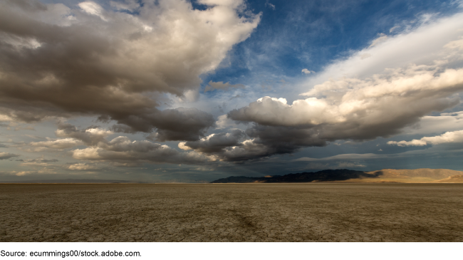 Clouds over a desert landscape. Clouds over a desert landscape.