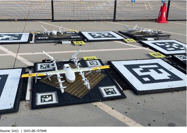 A small drone waiting to be deployed.