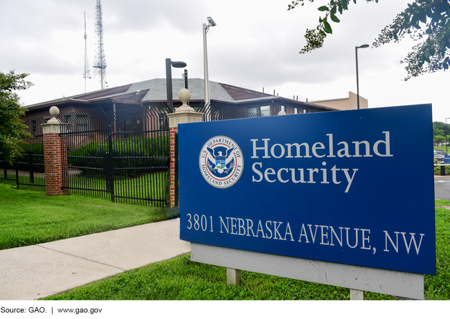Homeland Security building and sign