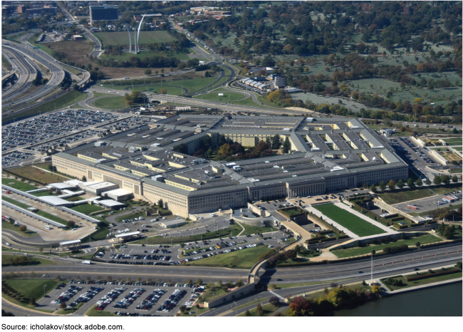 Aerial view of the Pentagon. Aerial view of the Pentagon.
