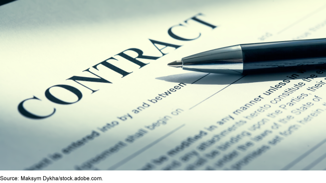 Pen atop a contract