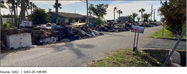 Debris from Damaged Homes Following Hurricanes Helene and Milton, 2024, Florida