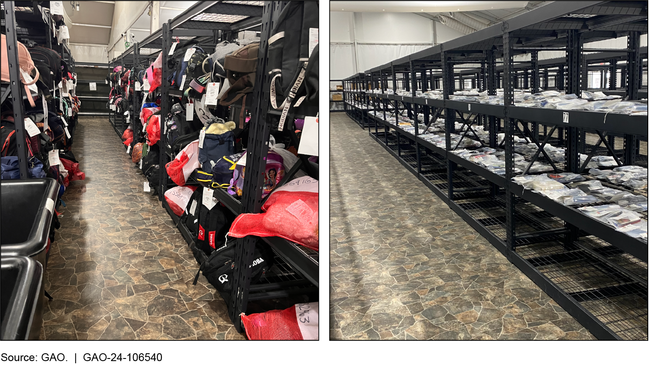 Property Storage Rooms at Two Border Patrol Facilities, July and September 2023