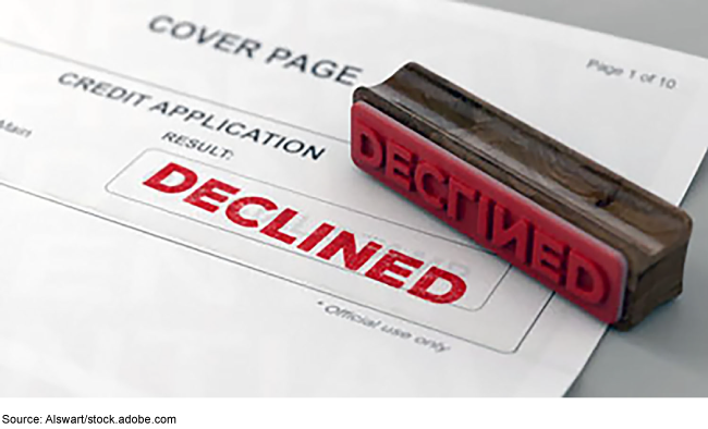 declined credit application