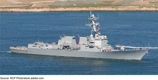 A large military ship in the water AI-generated content may be incorrect.