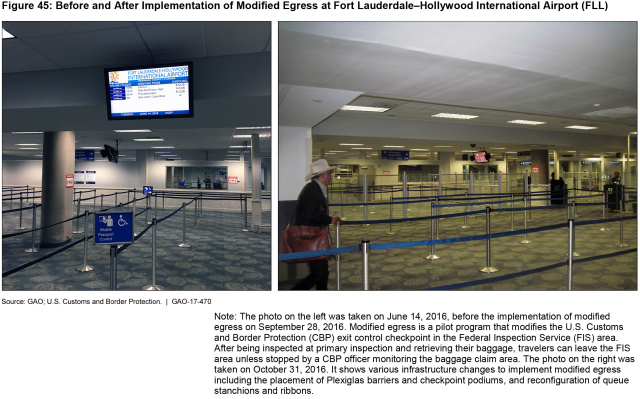 Figure 45: Before and After Implementation of Modified Egress at Fort Lauderdale–Hollywood International Airport (FLL)