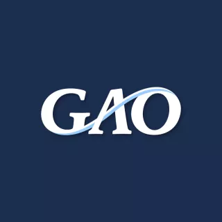 GAO icon on navy iblue background