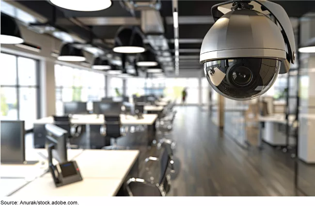 Picture showing security camera in an office space