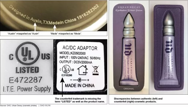 Examples of Counterfeit Products GAO Purchased Online