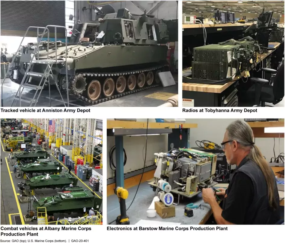 Tanks in a depot.