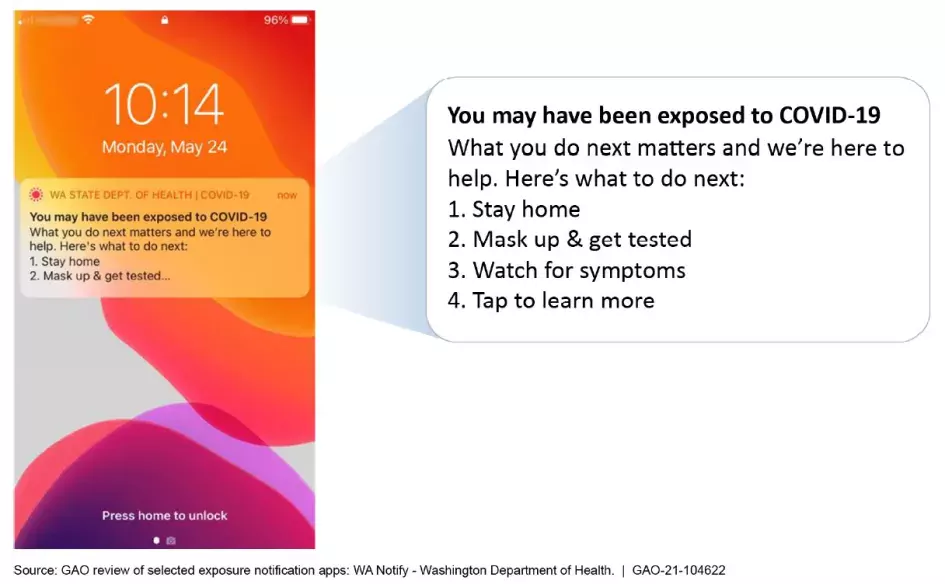 Illustration of a smartphone exposure notification app