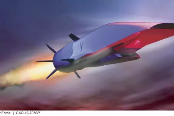An artist’s rendering of the experimental X-51A Waverider