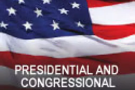 Graphic showing American flag in  background. Text reads &quot;Presidential and Congressional Transition&quot;