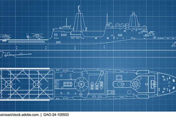 Construction blueprint of a ship