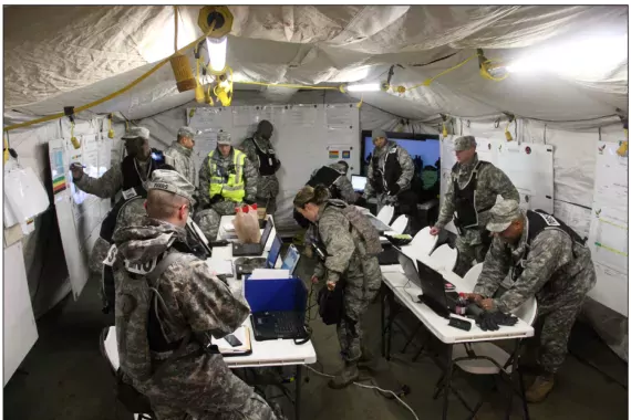 Figure 5: Region IV (Georgia) Homeland Response Force’s CBRN Task Force Establishing Command and Control Communications during an Evaluation